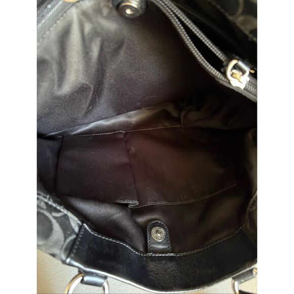 Coach Ashley Signature Sateen Carryall Tote Black F15510 – Authentic” - Picture 9 of 16